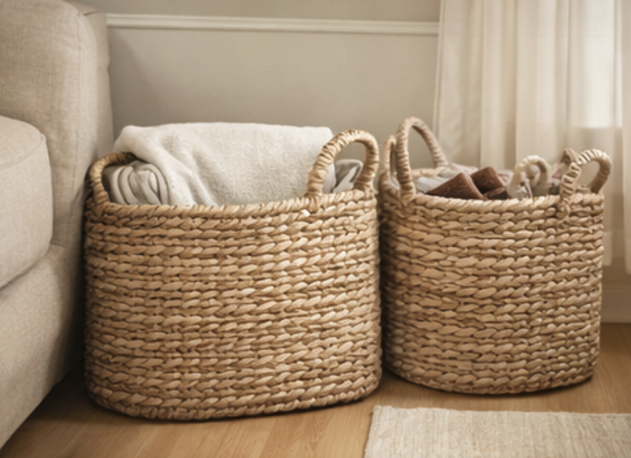 Natural Wicker Organizer Basket